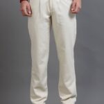 Beige Smart Casual Drawstring Trousers