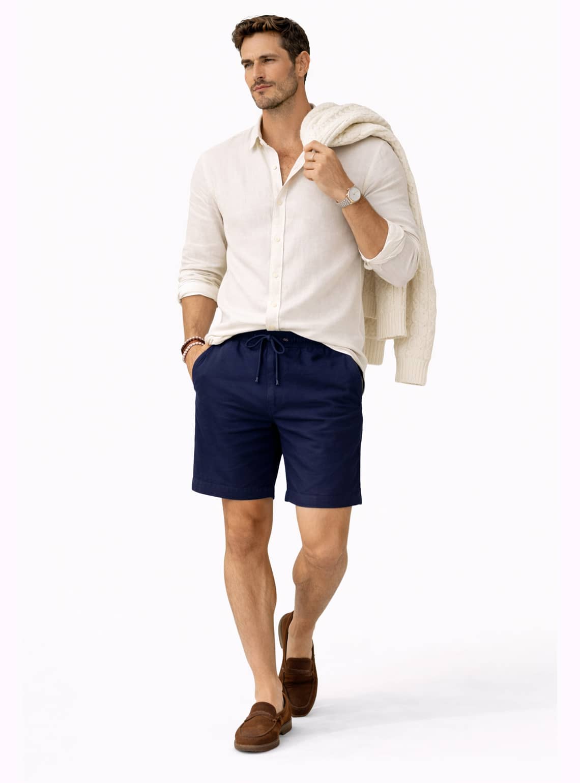 S Navy SH-021 D.png Men's Comfort Fit Elastic Waist Drawstring Short - Image 1